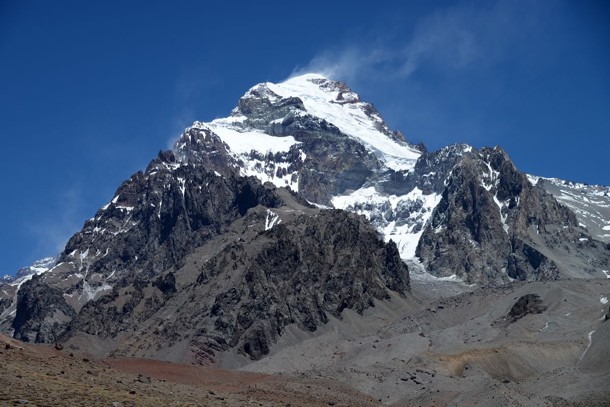 23 Aconcagua East Face From The Relinchos Valley As The Trek From Casa de Piedra Nears Plaza Argentina Base Camp